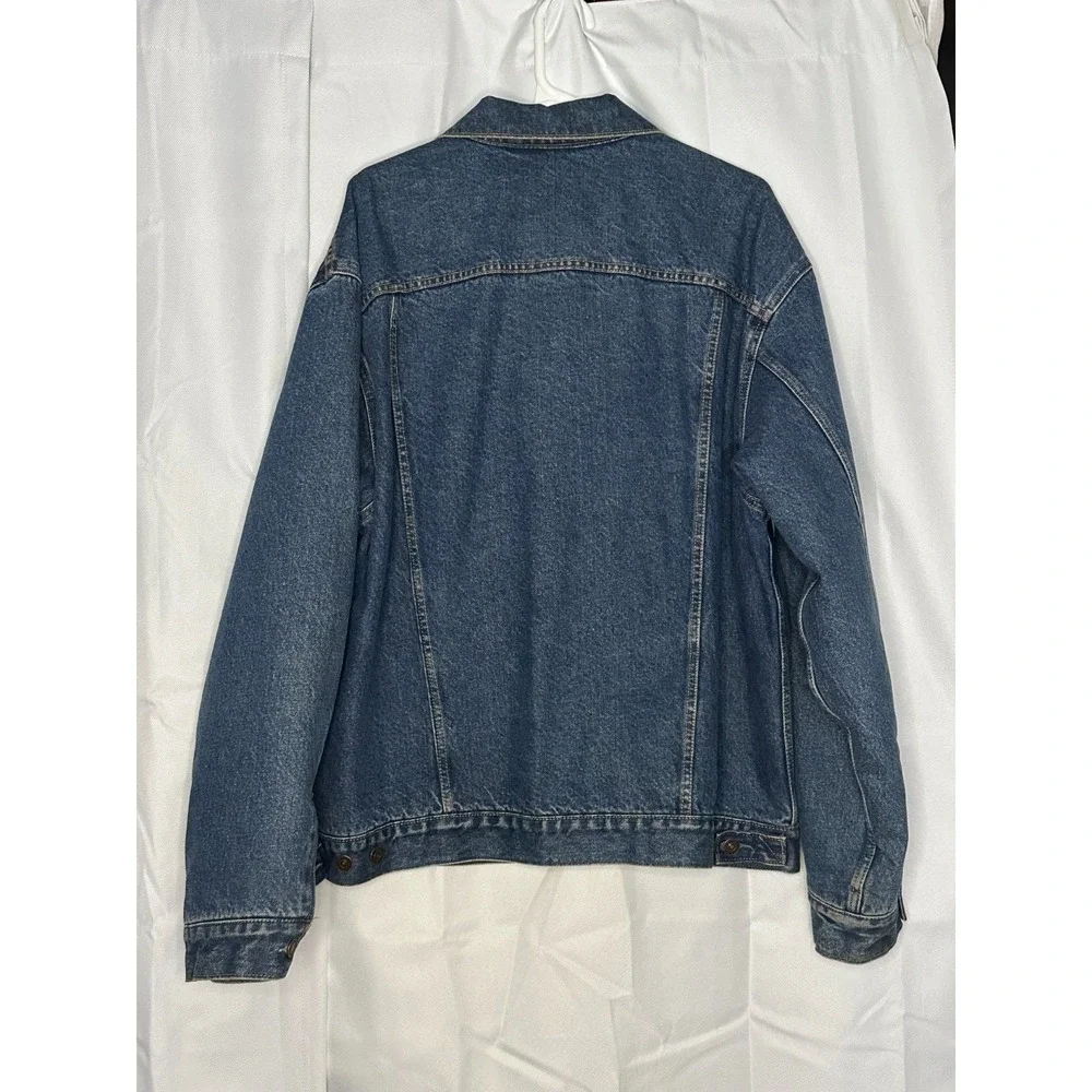 Vtg 90s Levis Denim Blue Jean Jacket Men XL Plaid Flannel Lined USA Cotton Heavy
